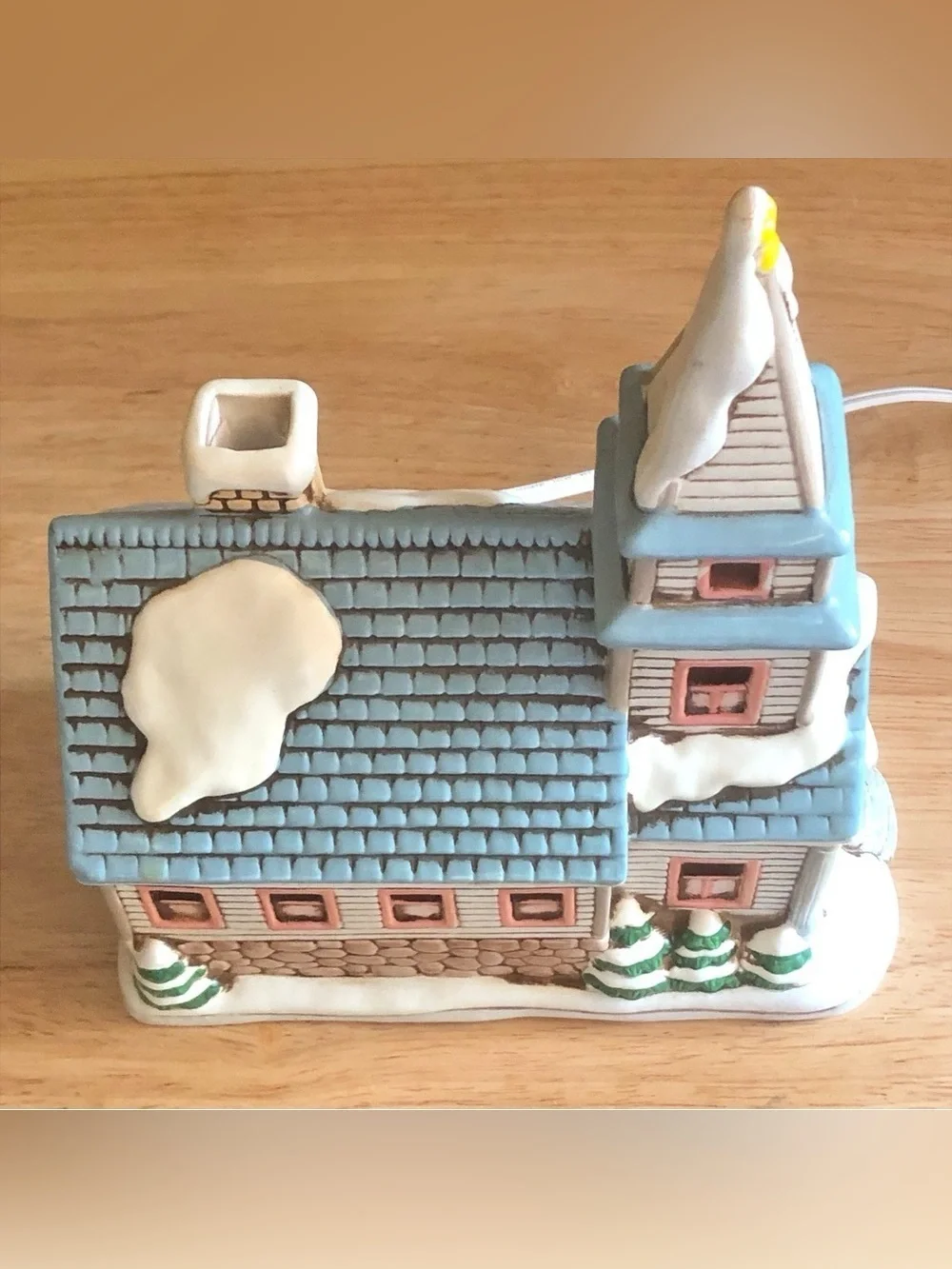 Vintage 1987 Lefton China Byron Wood Lighted Ceramic Christmas Village Church